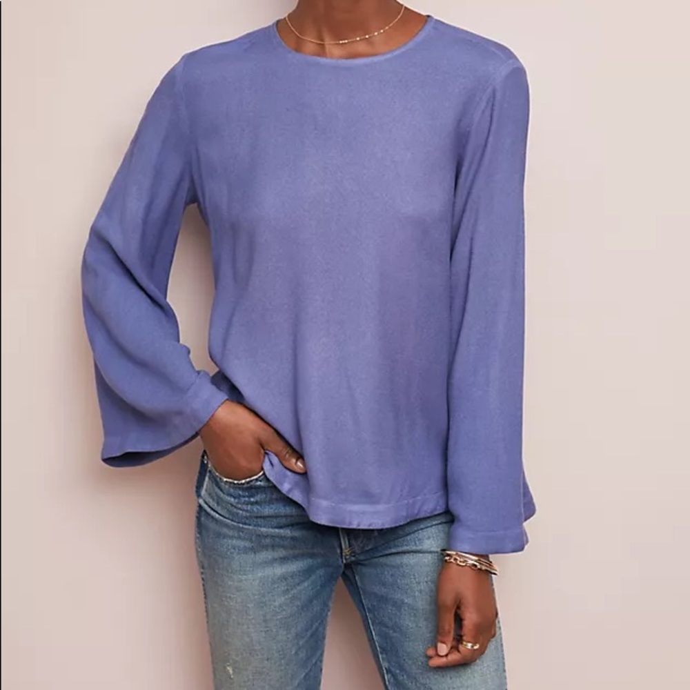 Cloth and Stone Purple Bell Sleeve Blouse